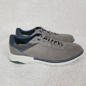 Florsheim Men's Gray Nubuck Frenzi T-Toe Preppy Modern Casual Oxford Sneaker  8M